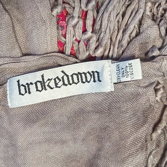 Brokedown Scarf Military Marble Wrap Fringe Acid Space Wash Rayon Boho Goth - Picture 5 of 5